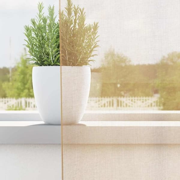 vidaXL voile-gardiner med løkker 2 stk. 140x175 cm sandfarvet