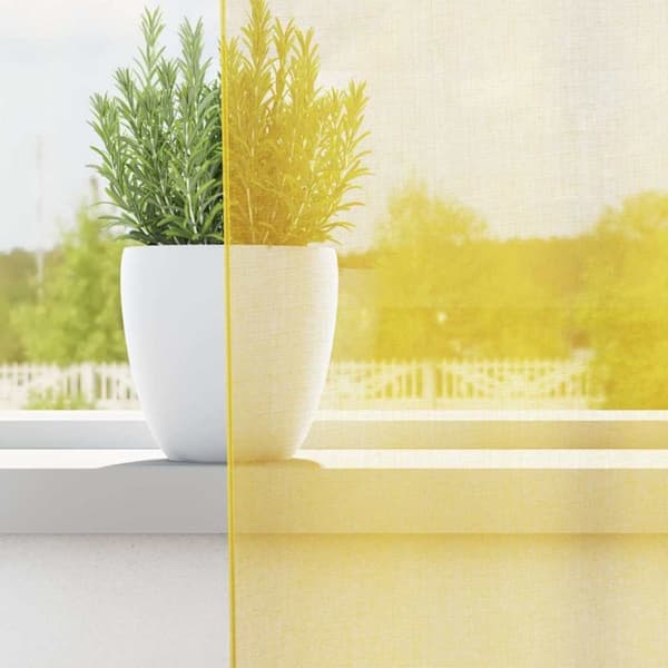 vidaXL voile-gardiner med løkker 2 stk. 140x175 cm gul
