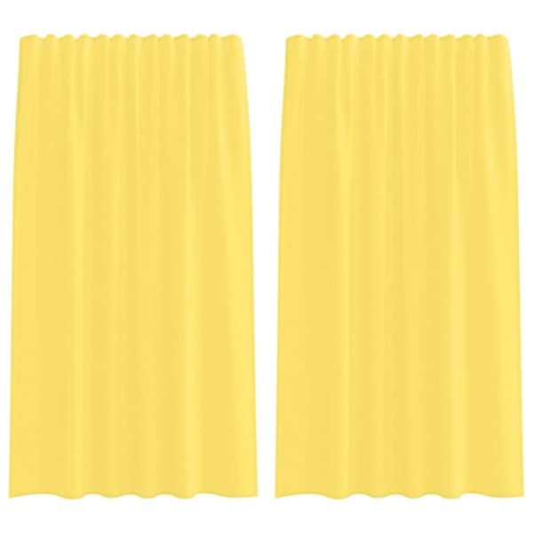 vidaXL voile-gardiner med løkker 2 stk. 140x175 cm gul