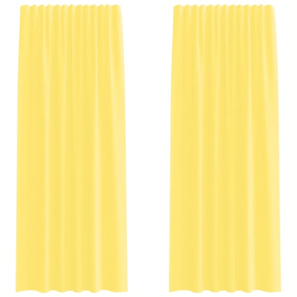 vidaXL Voilegardiner med hemper 2 stk gul 140x245 cm