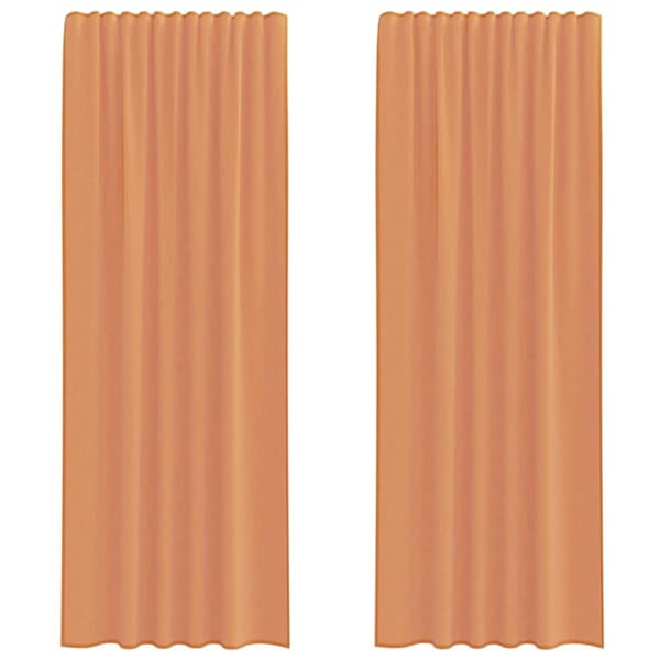 vidaXL Voilegardiner med hemper 2 stk terrakotta 140x260 cm