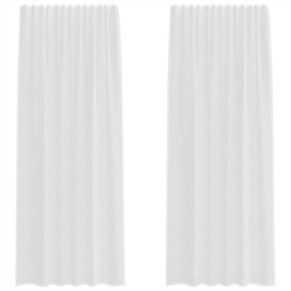 vidaXL Voilegardiner med hemper 2 stk hvit 140x225 cm