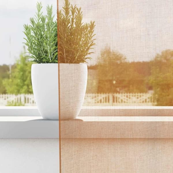 vidaXL Voilegardiner med hemper 2 stk terrakotta 140x140 cm