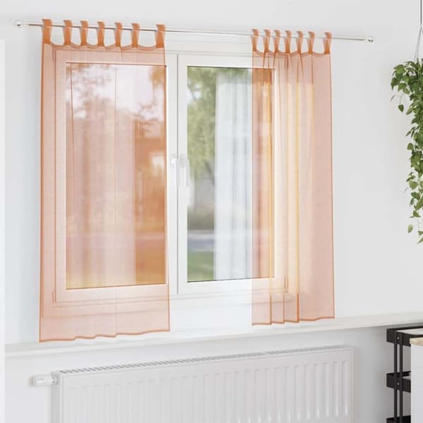 vidaXL Voilegardiner med hemper 2 stk terrakotta 140x140 cm
