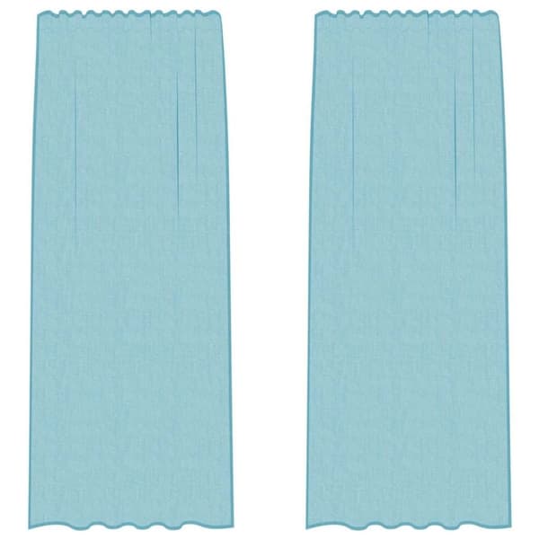 vidaXL Voilegardiner med hemper 2 stk turkis 140x245 cm