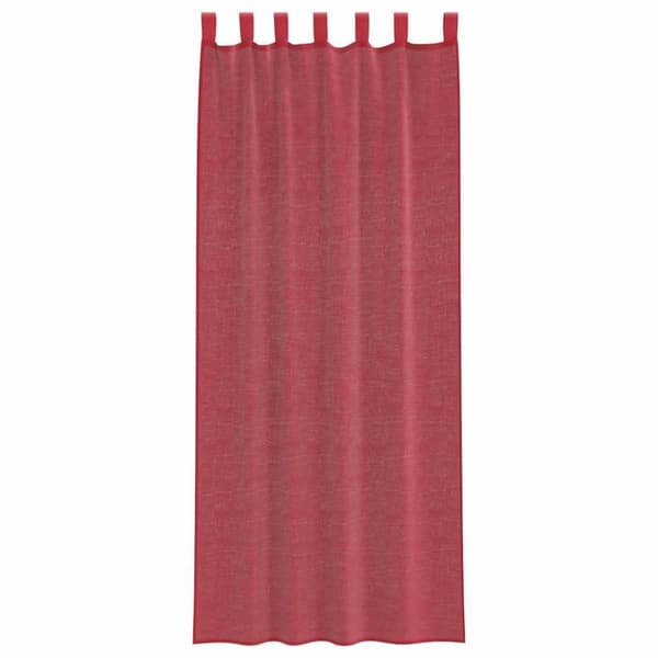 vidaXL Voilegardiner med hemper 2 stk vinrød 140x260 cm