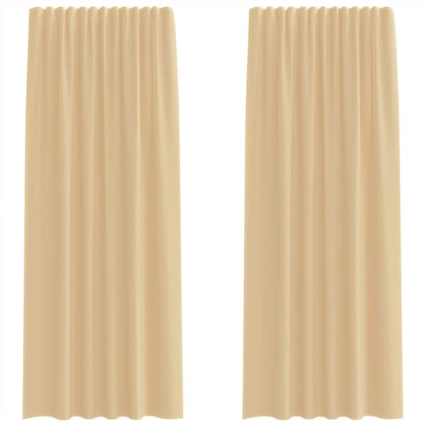vidaXL Voilegardiner med hemper 2 stk sand 140x225 cm