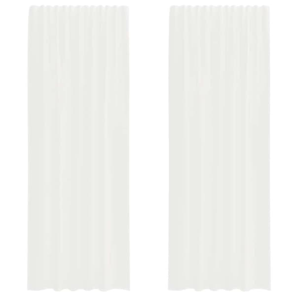 vidaXL Voilegardiner med hemper 2 stk hvit 140x260 cm