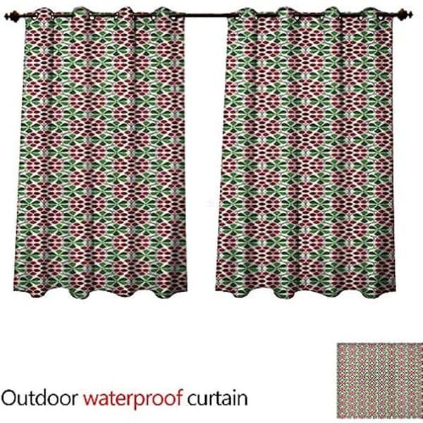 Utomhusgardiner - Natur - Minimalistisk Design - Abstrakt stil - Tranbär - Gröna löv - 72x72 cm
