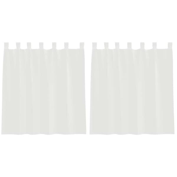 Voile gardiner med öglor 2 st vit 140x140 cm