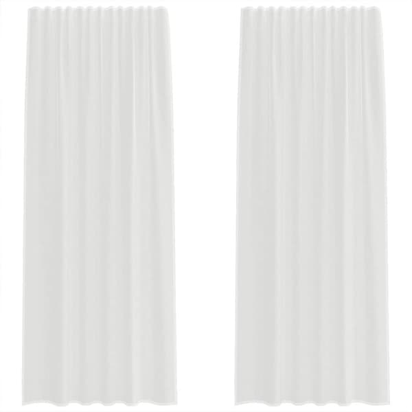 Voile gardiner med öglor 2 st vit 140x245 cm