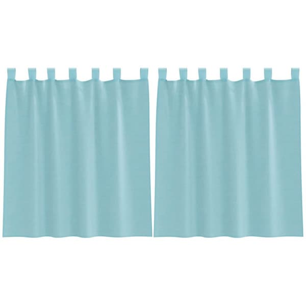 Voile gardiner med öglor 2 st turkos 140x140 cm