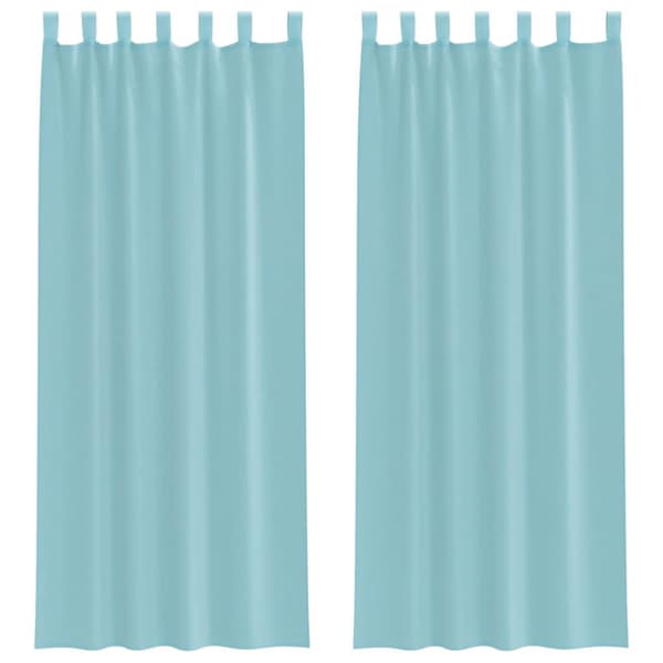 Voile gardiner med öglor 2 st turkos 140x260 cm