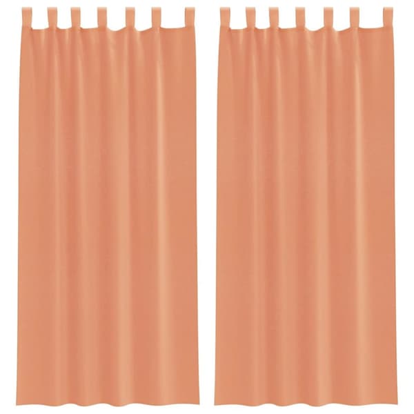 Voile gardiner med öglor 2 st terrakotta 140x245 cm
