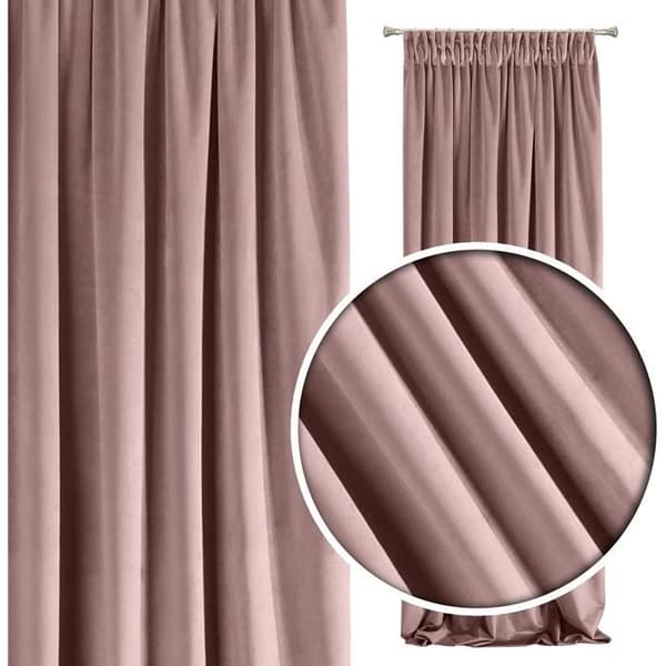 Eurofirany Gardiner, Polyester, Mörkrosa, 140 x 270 cm - 315128