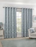 Miniatyrbild 1 av 4: Gardin - dubbla gardiner Emma barclay - BLOS9090DUC - Blossom Dubbla gardiner med öljetter Jacquard Duck Blue 228 x 228 cm