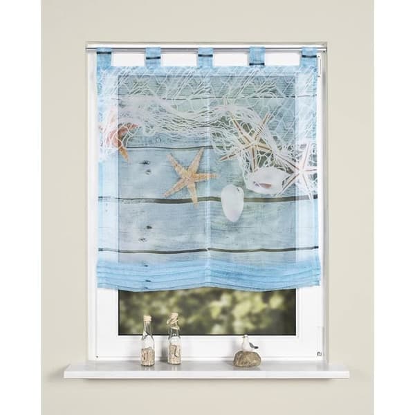 Hem Modebutik Maritim Digitaltryck Segelbåt, Polyester, Blå, 140 x 120 cm -