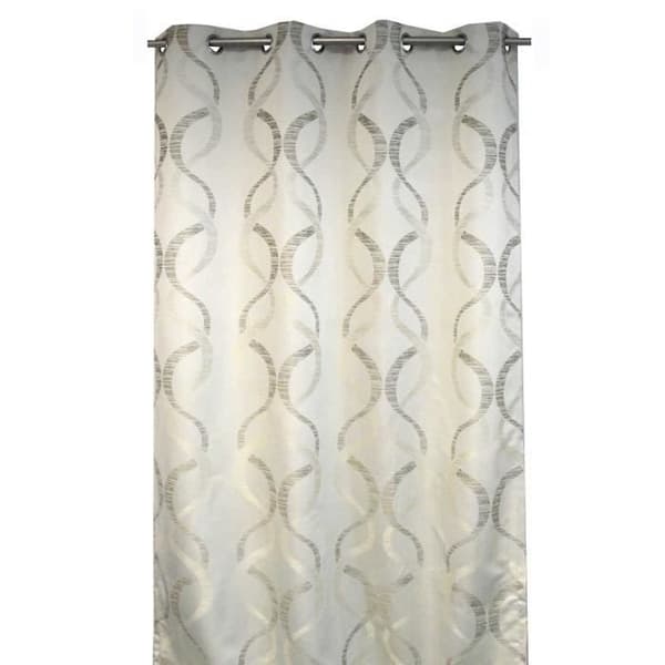 Gardiner - Naturlig - 140 x 260 cm - Vertikala Ränder - Silveröglor - Samtida Design