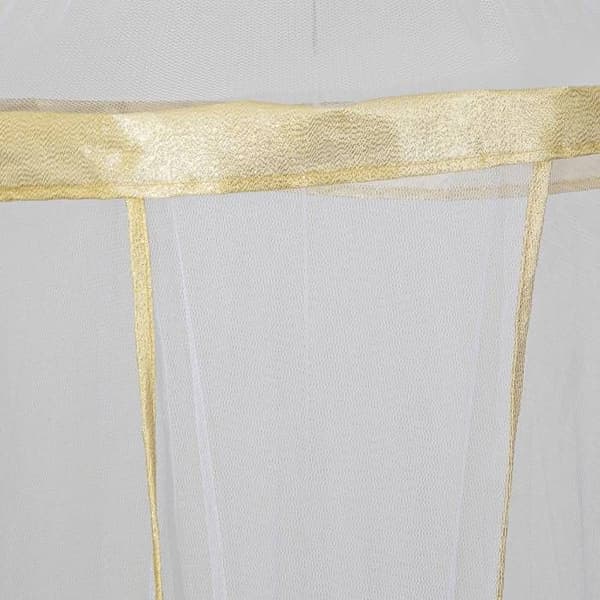 Barnsänghimmel - Atmosphera - Guldkant - Vit - Polyester - 230 cm höjd