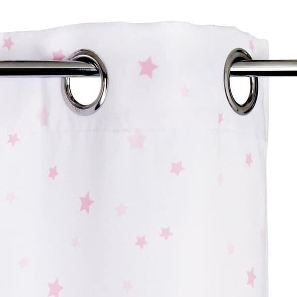 Gardiner - Atmosphera - Prinsessa - Satin - Rosa och vit - 140x260cm