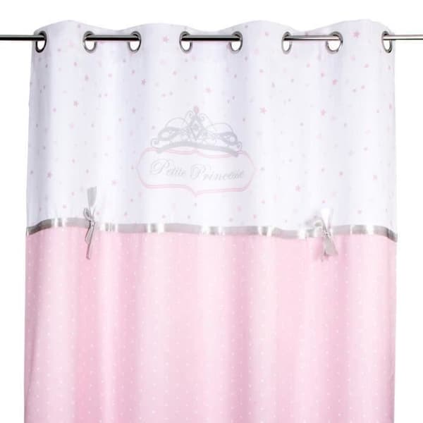 Gardiner - Atmosphera - Prinsessa - Satin - Rosa och vit - 140x260cm
