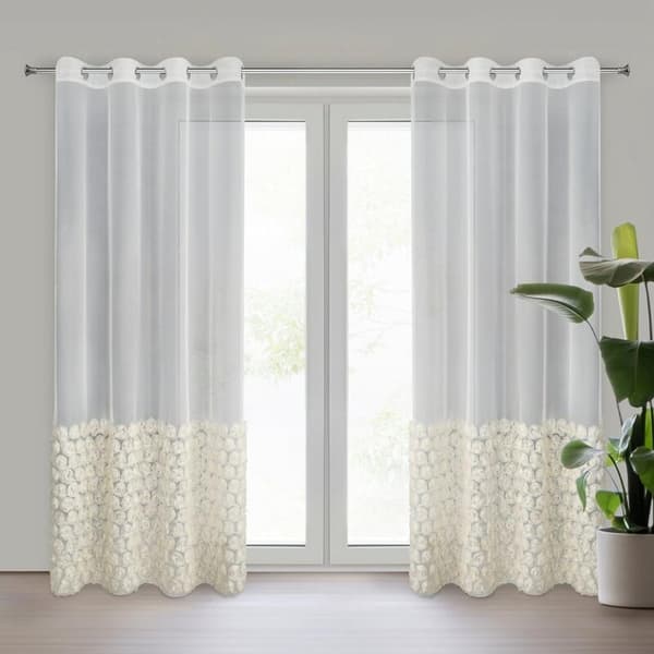 KLARGAVEDE GARDINEROSER 2 140 X 250 CM CREME