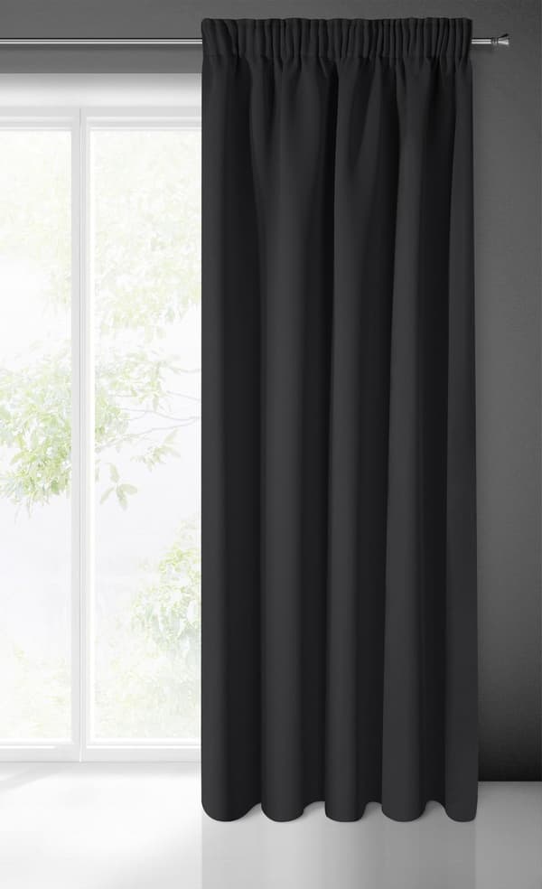 FÄRDIG LOGAN GARDIN PÅ TEJP 135 X 270 CM SVART