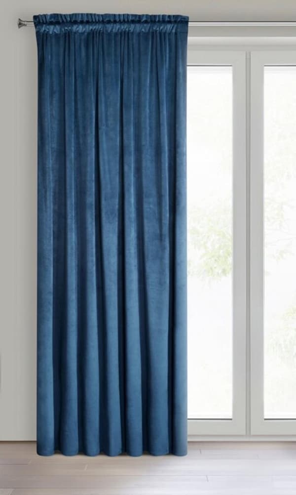 FÄRDIG GARDIN D91 DEW PÅ TEJP 140 X 270 CM MARINBLÅ