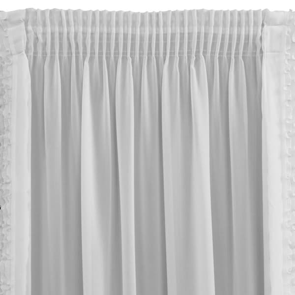 FÆRDIG LAVET GARDIN LUISA PÅ TAPE 140 X 270 CM HVID