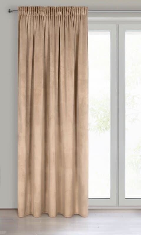 FÄRDIG GARDIN D91 ROSA PÅ TEJP 140 X 270 CM MÖRK BEIGE