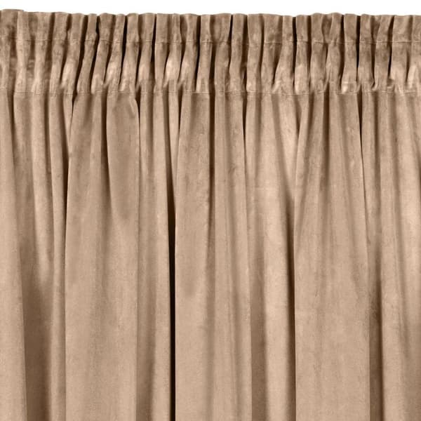 MELANIE KLARGAVET GARDINER PÅ TAPE 140 X 270 CM MØRK BEIGE