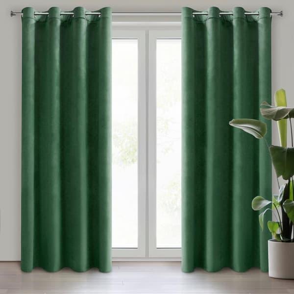 FÄRDIG Gjord gardin MELANIE 140 X 250 CM MÖRKGRÖN