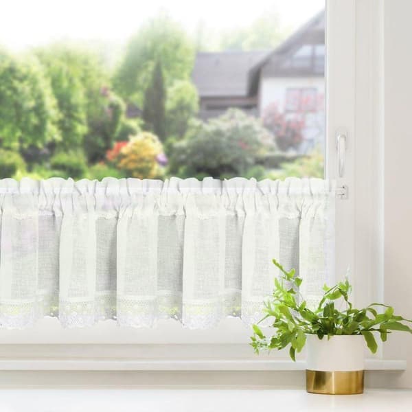 KLARGAVET DORIS-GARDIN PÅ TAPE 150 X 30 CM CREME
