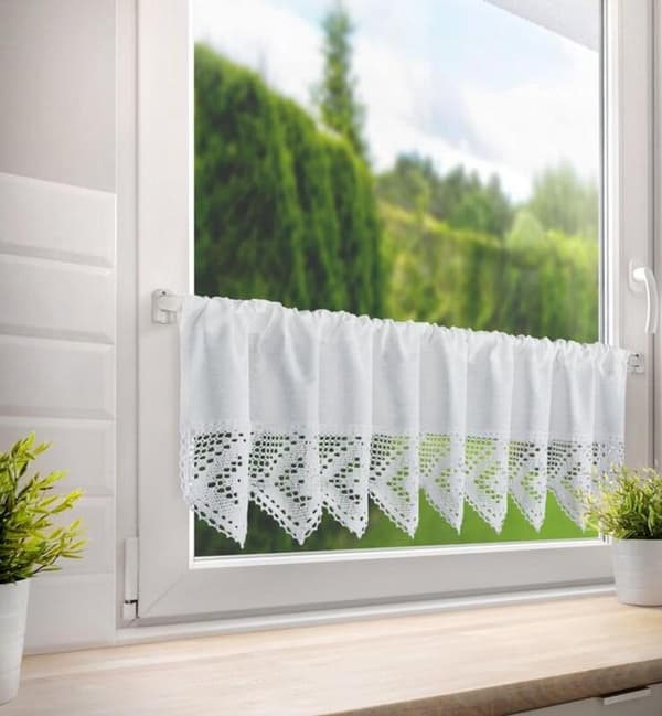 KLARGAVET GARDIN ISAAC PÅ TAPE 150 X 30 CM HVID