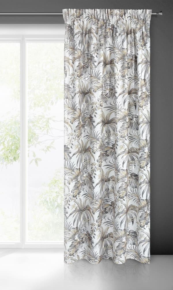 FÄRDIG RHODS-GARDIN PÅ TEJP 140 X 270 CM VIT
