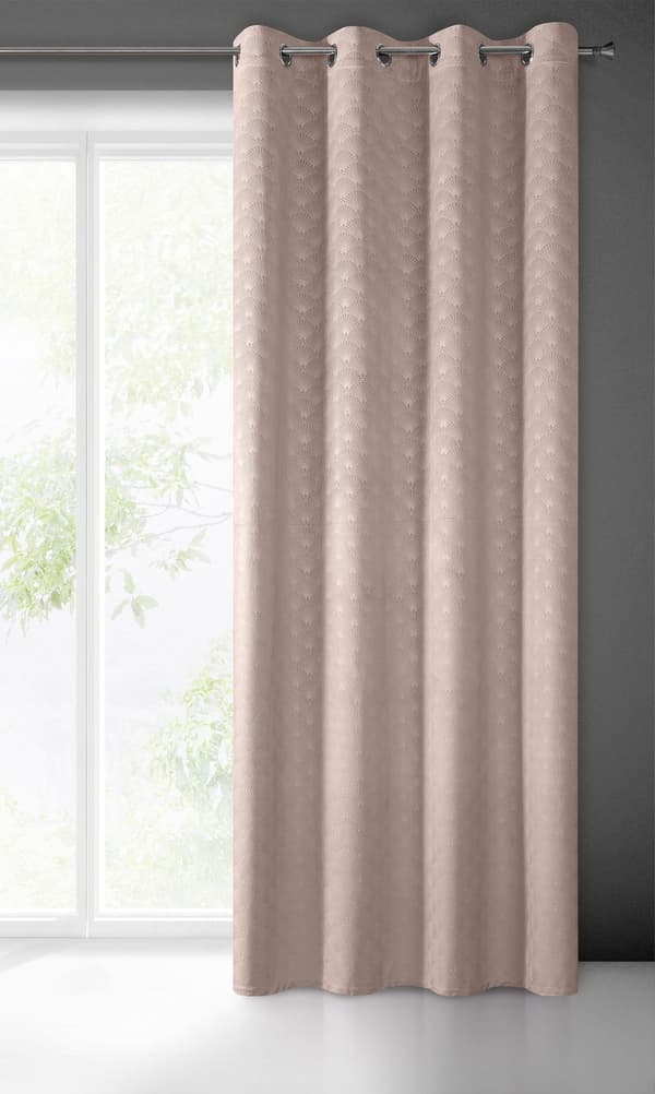 FÄRDIG Gjord gardin JULIA 140 X 250 CM PULVERROSA