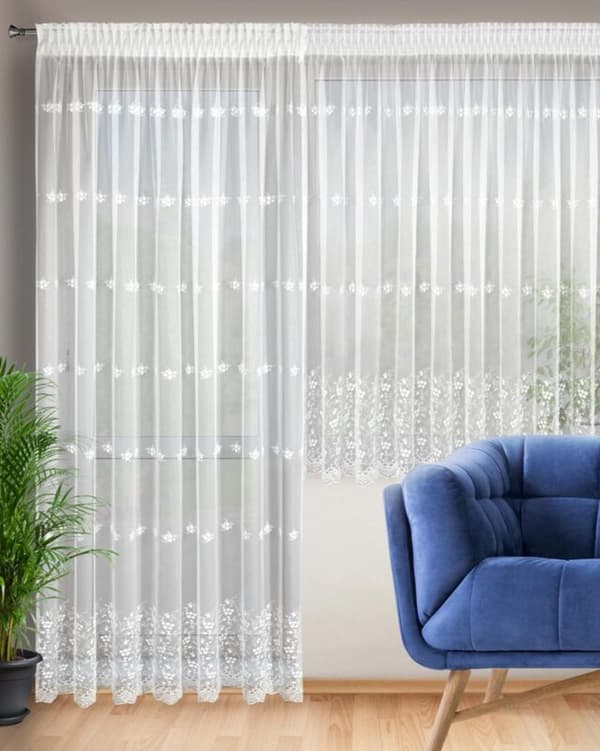 KLARGÅRET GARDIN DEK 400 X 160 CM HVID