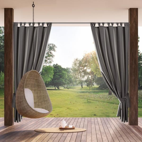 FÄRDIG TRÄDGÅRDSGARDIN MED REMM 155 X 220 CM STÅL