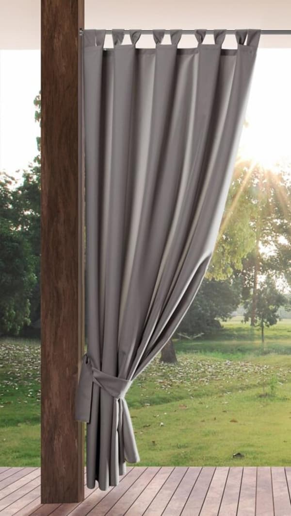 FÄRDIG TRÄDGÅRDSGARDIN MED REMM 155 X 260 CM STÅL