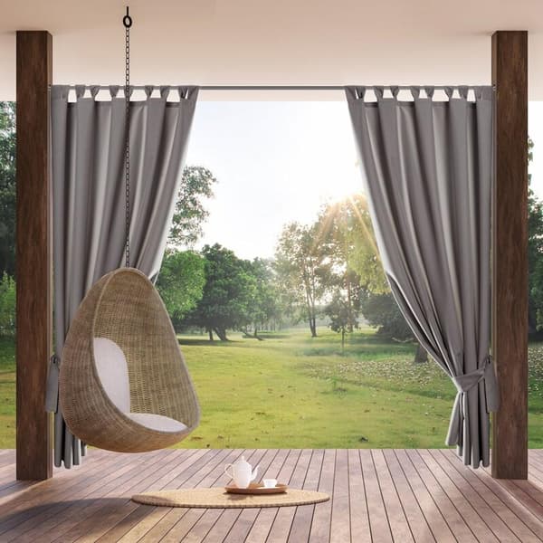 FÄRDIG TRÄDGÅRDSGARDIN MED REMM 155 X 260 CM STÅL