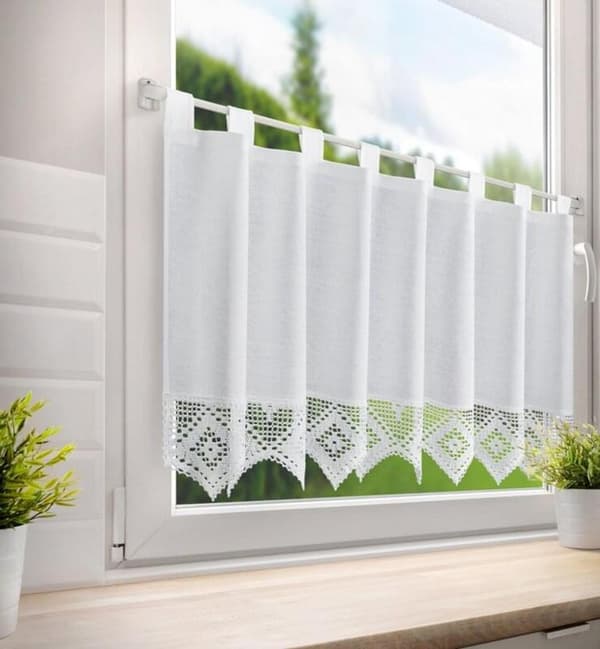 FÄRDIG GJORDAD GARDIN ISAAC PÅ REMM 150 X 60 CM VIT