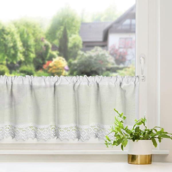 FÄRDIG CLARIE GARDIN PÅ TEJP 150 X 30 CM VIT
