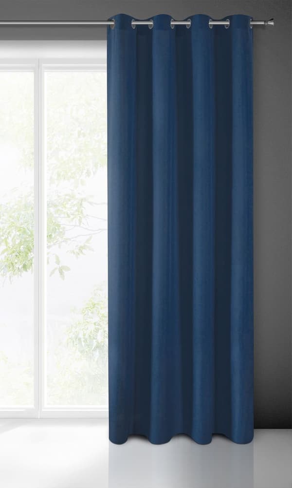 FÄRDIG GARDIN RITA 140 X 250 CM MÖRKBLÅ