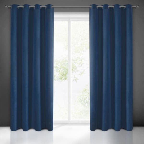 FÄRDIG GARDIN RITA 140 X 250 CM MÖRKBLÅ