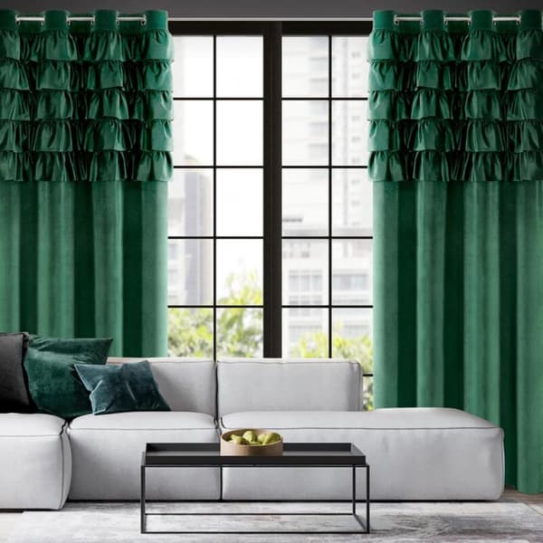 AURA FÄRDIG GARDIN 140 X 250 CM MÖRKGRÖN