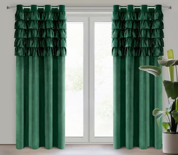 AURA FÄRDIG GARDIN 140 X 250 CM MÖRKGRÖN