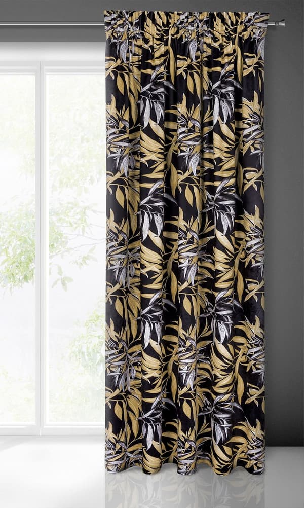 FÄRDIG ZOJA-gardin PÅ TEJP 140 X 270 CM SVART