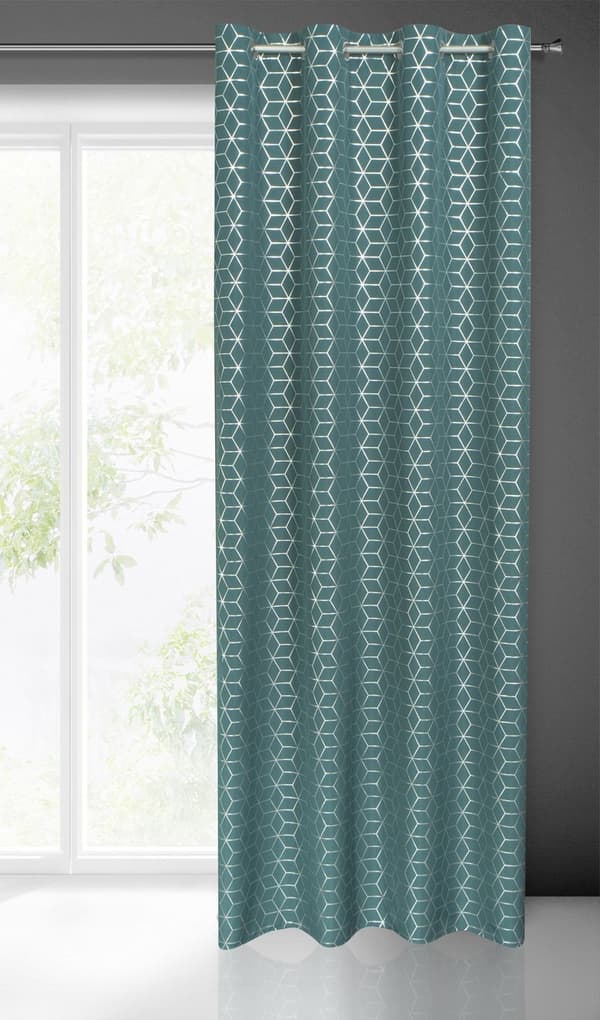 TERNING KLARGAVET GARDIN 140 X 250 CM MØRK TURKIS