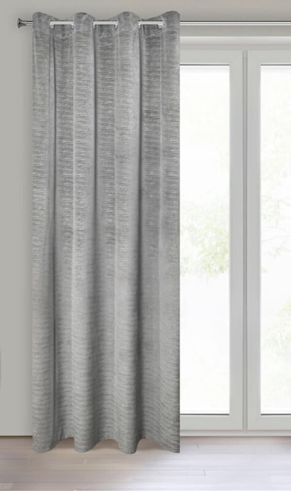 FÄRDIG GJORDAD GARDIN ALUVIA 140 X 250 CM STÅL