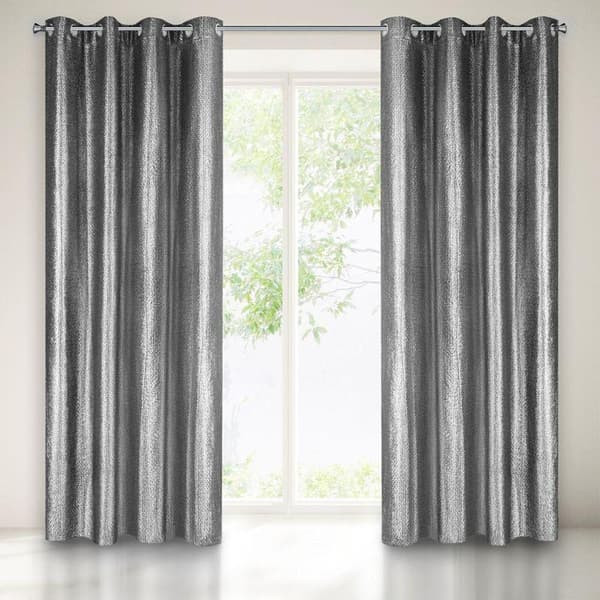 GLANSET FÆRDIG LAVET GARDIN 140 X 250 CM SORT